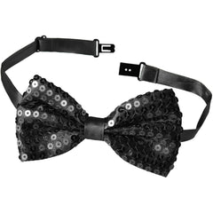 Nessiworld Night Glow Black Sequined Sequin Bow Tie 7x2 cm