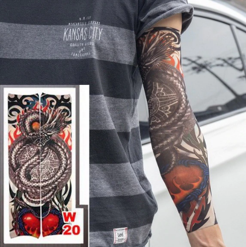 Nessiworld Wearable Arm Tattoo Sock Tattoo 3D Printed Arm Leg Tattoo 2 Pieces Model 7