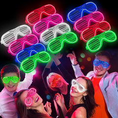 Nessiworld Glow Modèle 3 Lunettes de fête lumineuses fonctionnelles différentes Couleurs mélangées 12 pièces