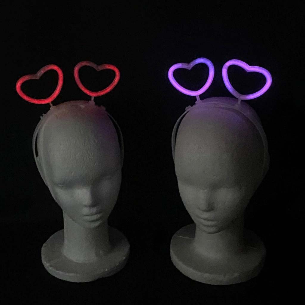 Nessiworld Glow Stick Glow in the Dark Phosphorescent Heart Crown 12 Pieces