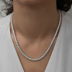 Collier femme Waterway en argent et pierre blanche de 4 mm