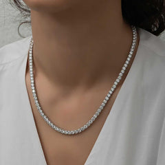 Collier femme Waterway en argent et pierre blanche de 5 mm