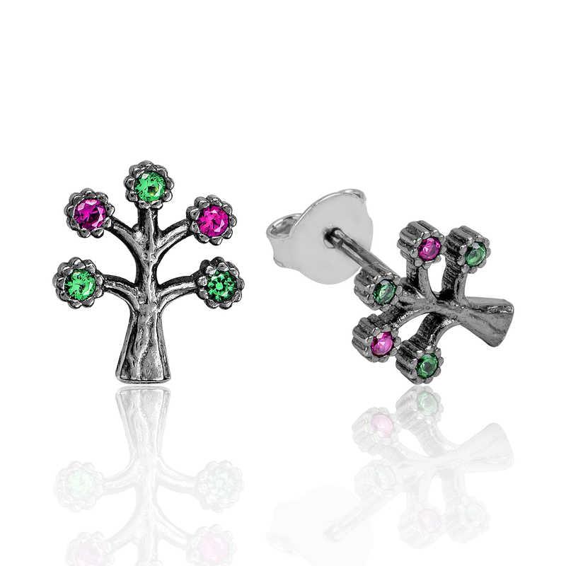 Silver Tree of Life Stud Earrings