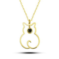 Collier Catwoman en argent avec pierre de naissance d'août