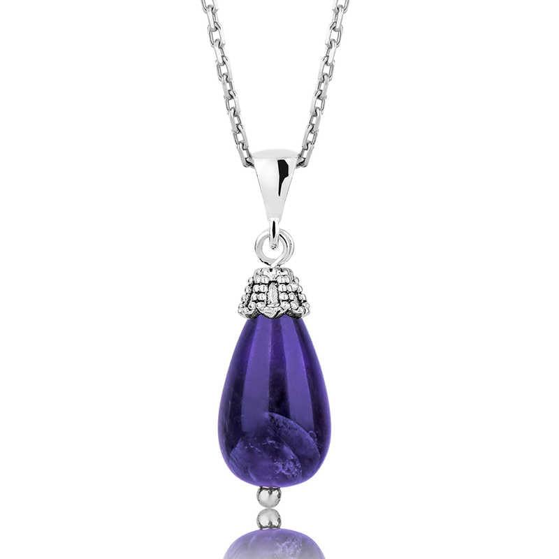 Collier pour femme en argent et pierre d'améthyste