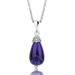 Collier pour femme en argent et pierre d'améthyste