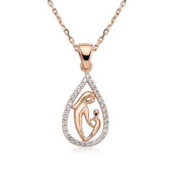 Silver Drop Mother Child Necklace