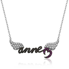 Silver Angel Mom Women's Necklace
