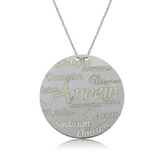Silver Mother Written Plate Women's Necklace