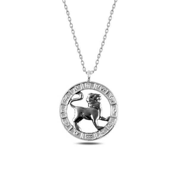 Silver Leo Zodiac Necklace