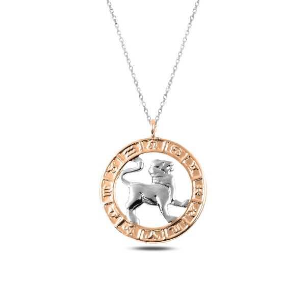 Silver Rose Leo Zodiac Necklace