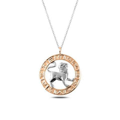 Silver Rose Leo Zodiac Necklace