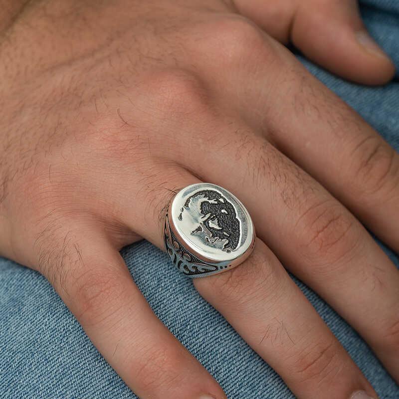 Silver Ataturk Silhouette Men's Ring
