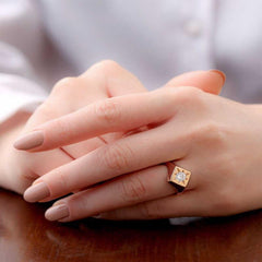 Silver Adjustable Rose North Star Knight Ring