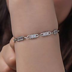 Bracelet pour femme en argent et pierre baguette