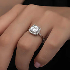 Silver Baguette Stone Women's Ring