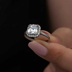 Silver Baguette Stone Women's Ring