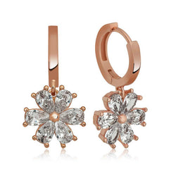 Silver White Flower Women's Earrings