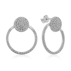 Silver White Hoop Earrings