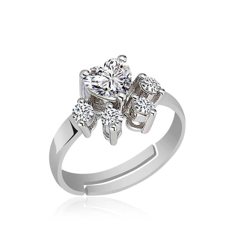 Silver White Cat Paw Ring