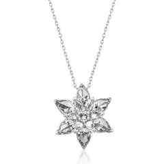 Silver White Lotus Flower Women's Necklace