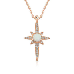 Collier étoile du Nord en argent et opale blanche