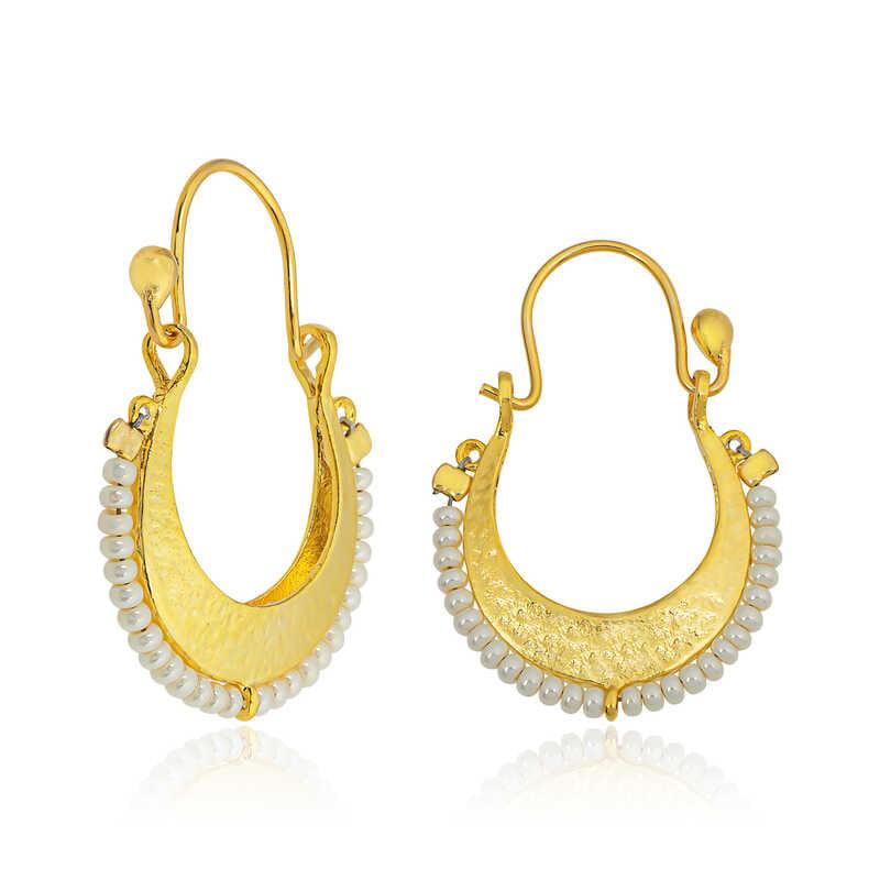 Silver White Stone Bohemian Earrings