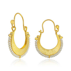 Silver White Stone Bohemian Earrings