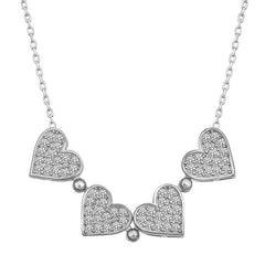 Silver Heart Openable Clover Women's Necklace
