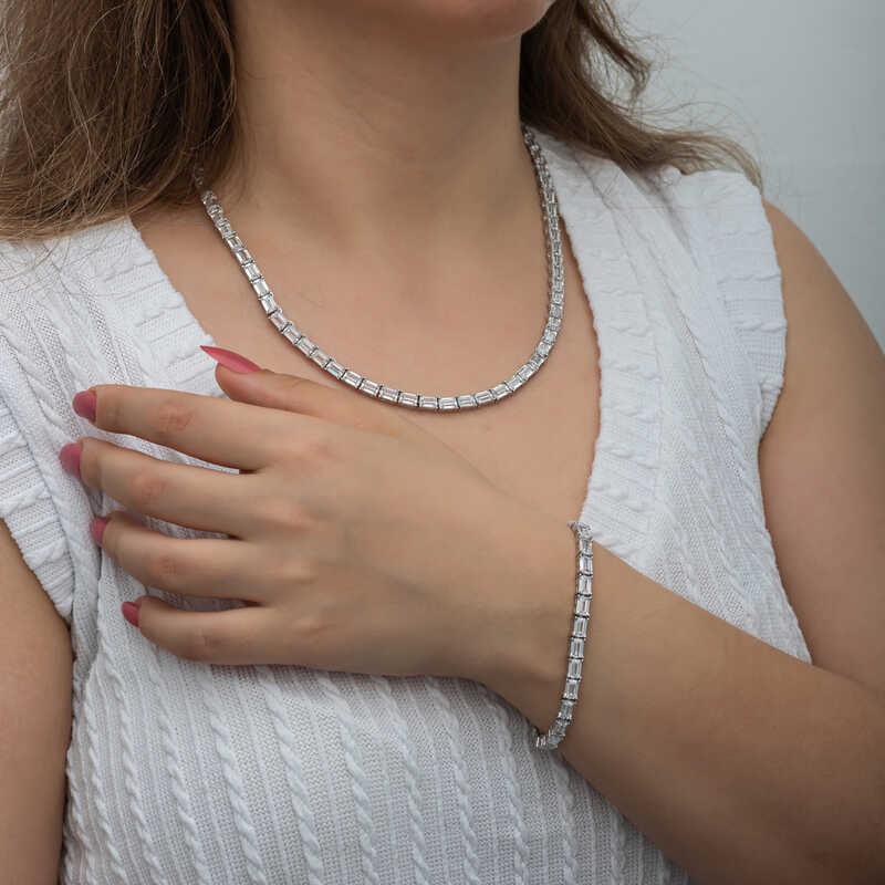 Silver White Stone Waterway Women's Set