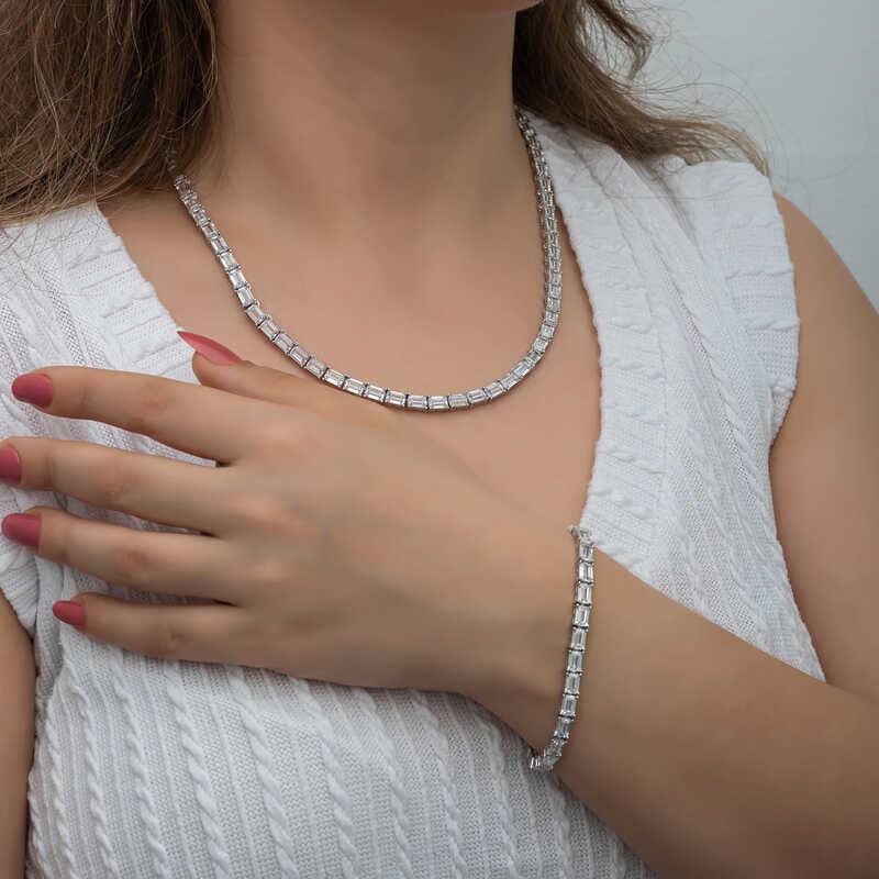Silver White Stone Waterway Women's Set