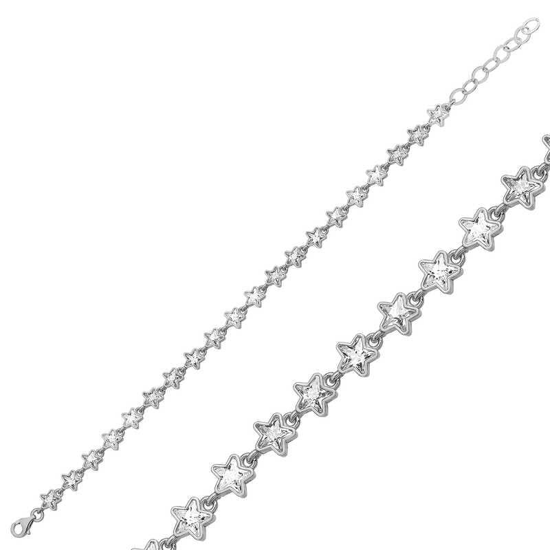 Silver White Star Women's Bracelet