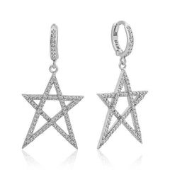 Silver White Star Women's Earrings