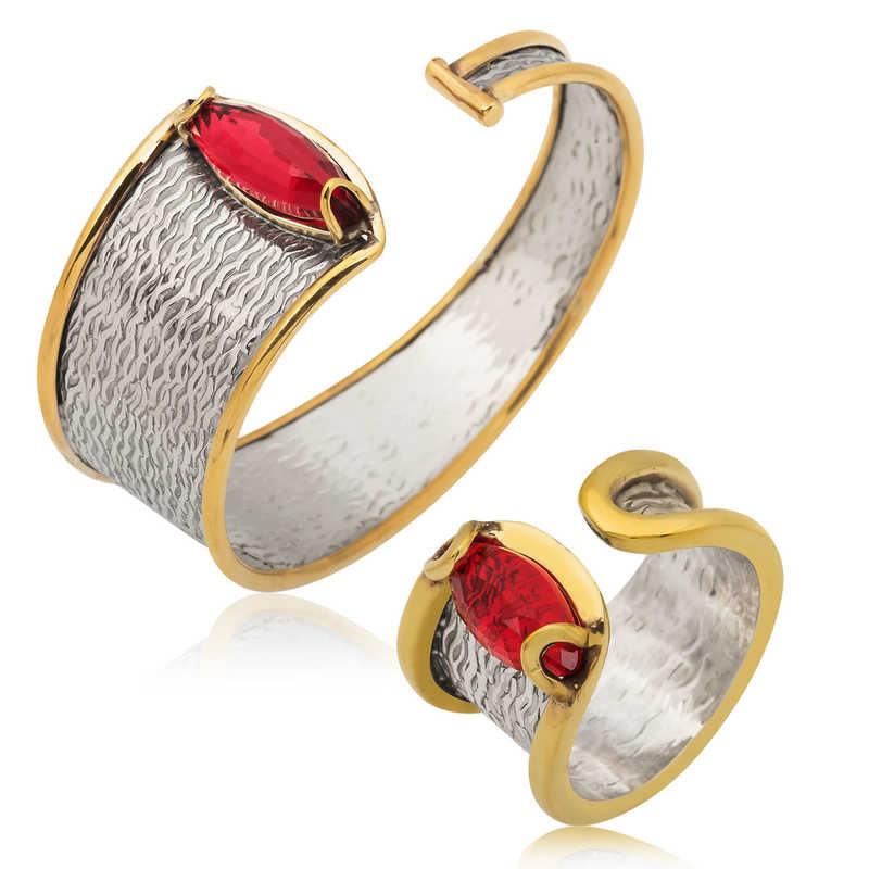 Silver Bracelet and Ring Set