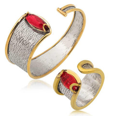 Silver Bracelet and Ring Set