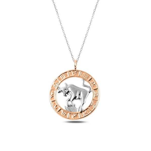 Silver Rose Taurus Necklace