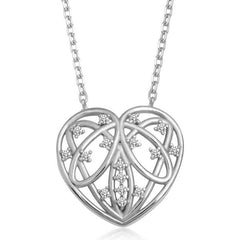 Silver Domed Heart Women's Necklace