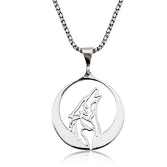 Collier Loup Gris Argenté