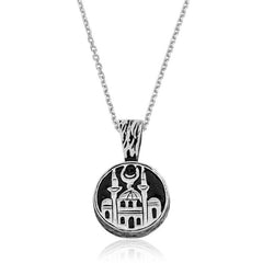 Silver Mosque Patterned Cevsen Necklace