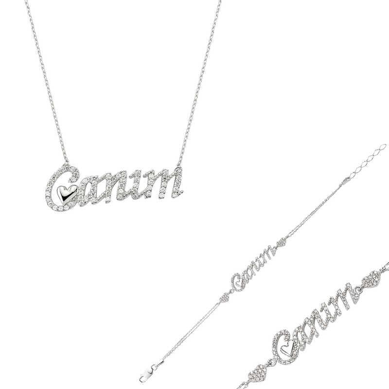 Silver My Love Written Heart Women's Set