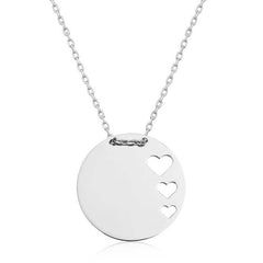 Silver Circle Heart Women's Necklace
