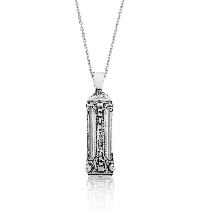 Silver Cevsen Prayer Cylinder Necklace