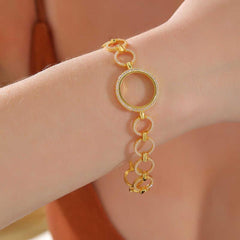 Gold Plated Women's Bracelet with Silver Quarter Attachment