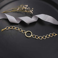 Gold Plated Women's Bracelet with Silver Quarter Attachment