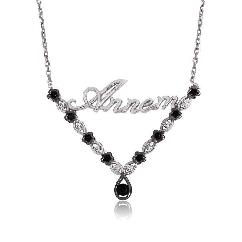 Silver Flower Mom Women Necklace