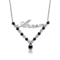 Silver Flower Mom Women Necklace