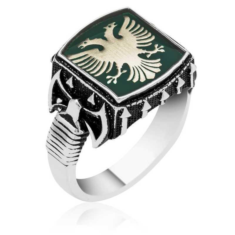 Silver Double Headed Eagle Ring