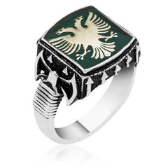 Silver Double Headed Eagle Ring