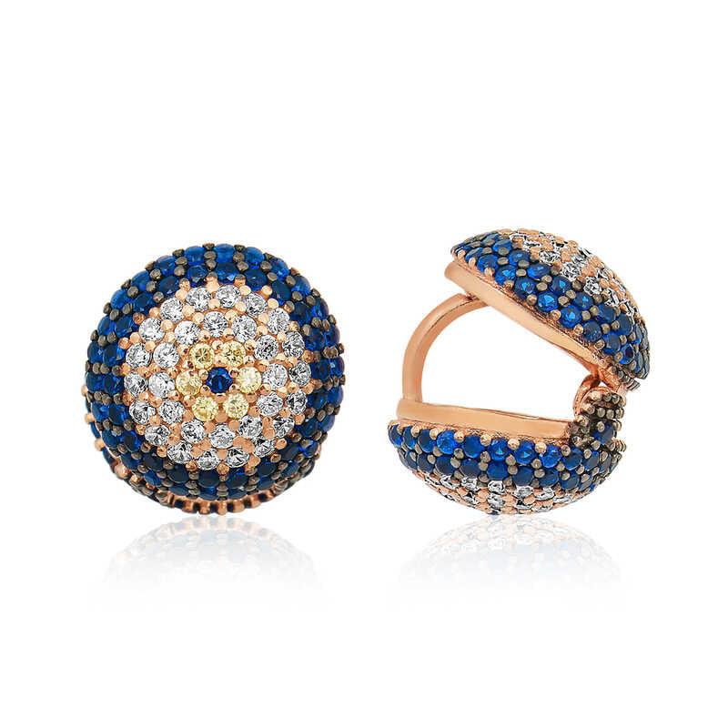 Silver Double Sided Evil Eye Women's Earrings