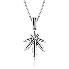 Silver Hemp Leaf Necklace